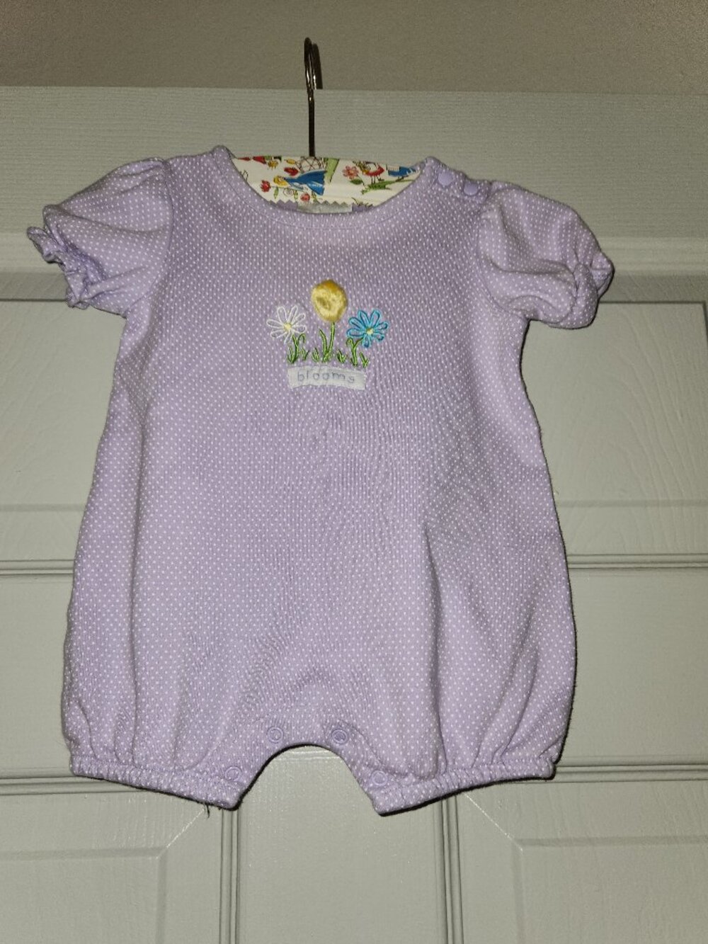 Carter’s Baby Lavender Polka Dot Floral Romper 0-3M Baby Girl